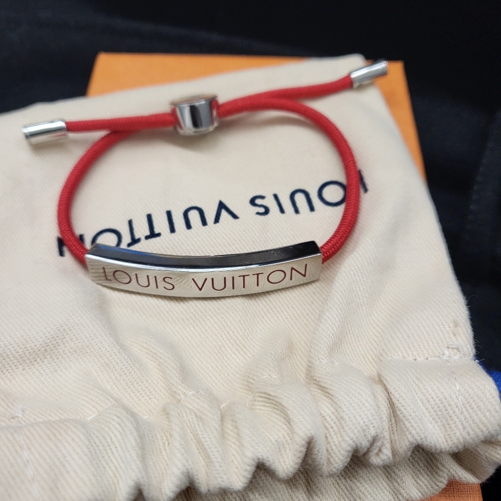 NIB Louis Vuitton LV Space Bracelet (Red w/Silver Hardware) 100% Authent…